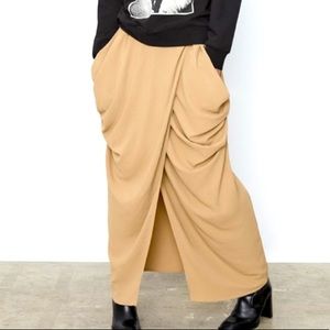 Zara midi draped wrap skirt